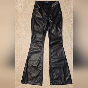 Hollister Black Flared Leather Pants